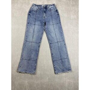 Pistola Jeans Womens 28 High Rise Straight Raw Hem Patchwork Hemp P6324RHC-MRD